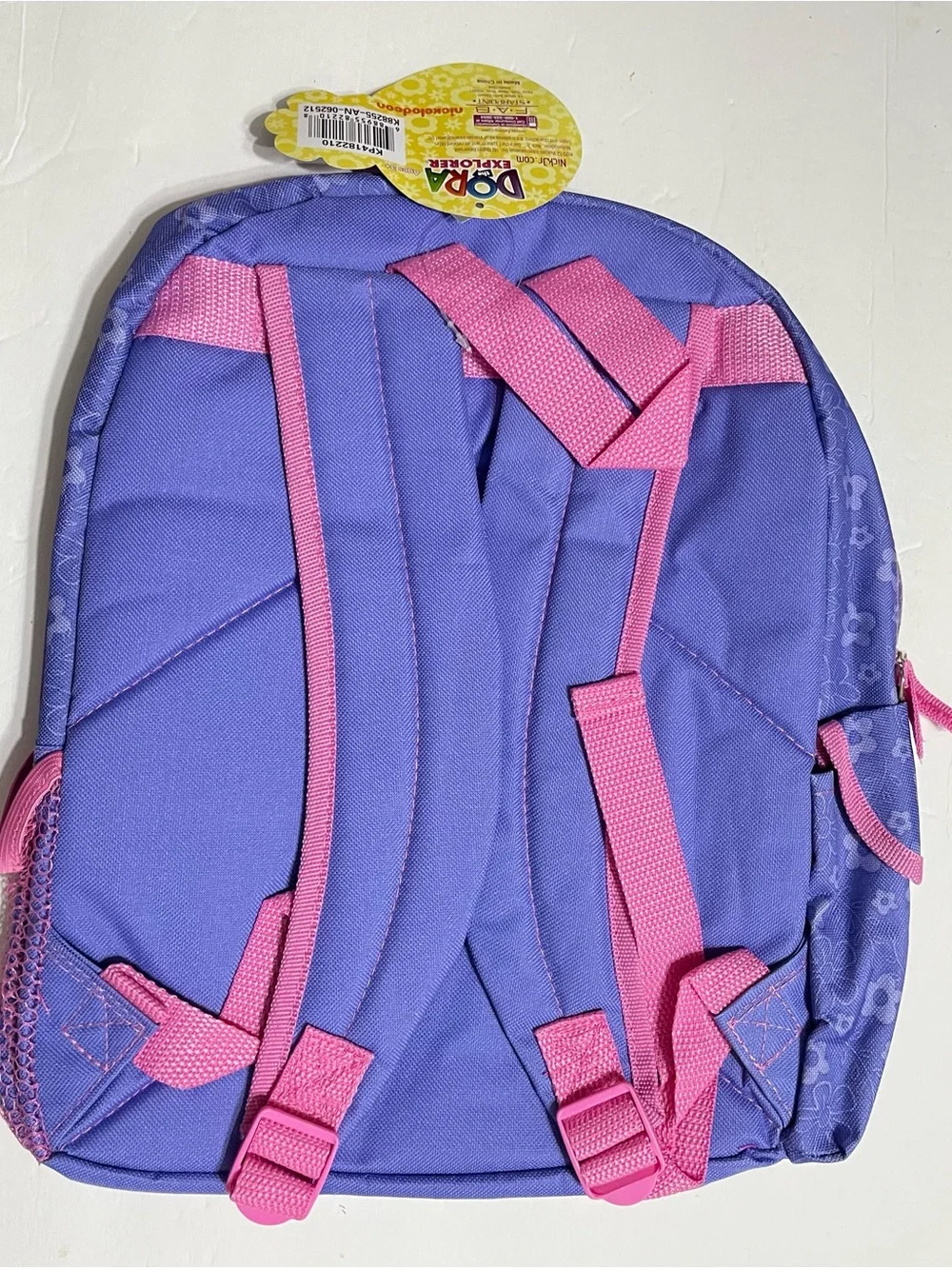 Dora the Explorer Girls Medium Pink/Purple Floral Backpack 14”x10” ,New!